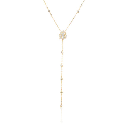 שרשרת נופלת עם תליון "האש שלי" בציפוי זהב 14 קראט !BLING IT ON