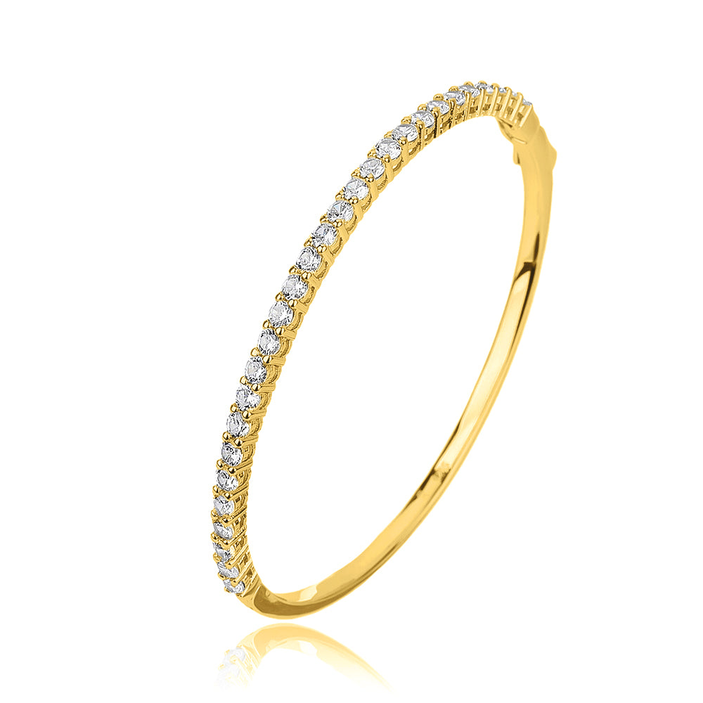 צמיד קשיח משובץ בציפוי זהב 14 קראט !BLING IT ON