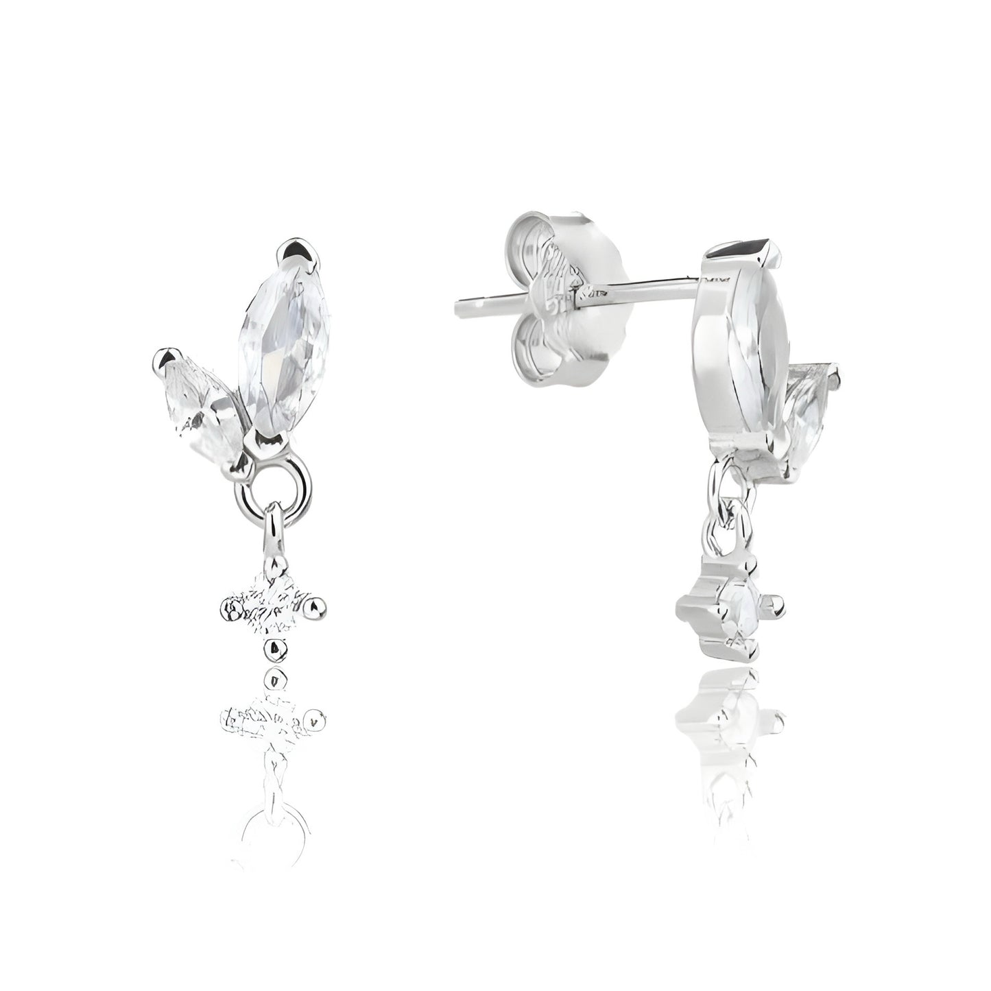 עגילי טיפות צמודים נופלים כסף 925