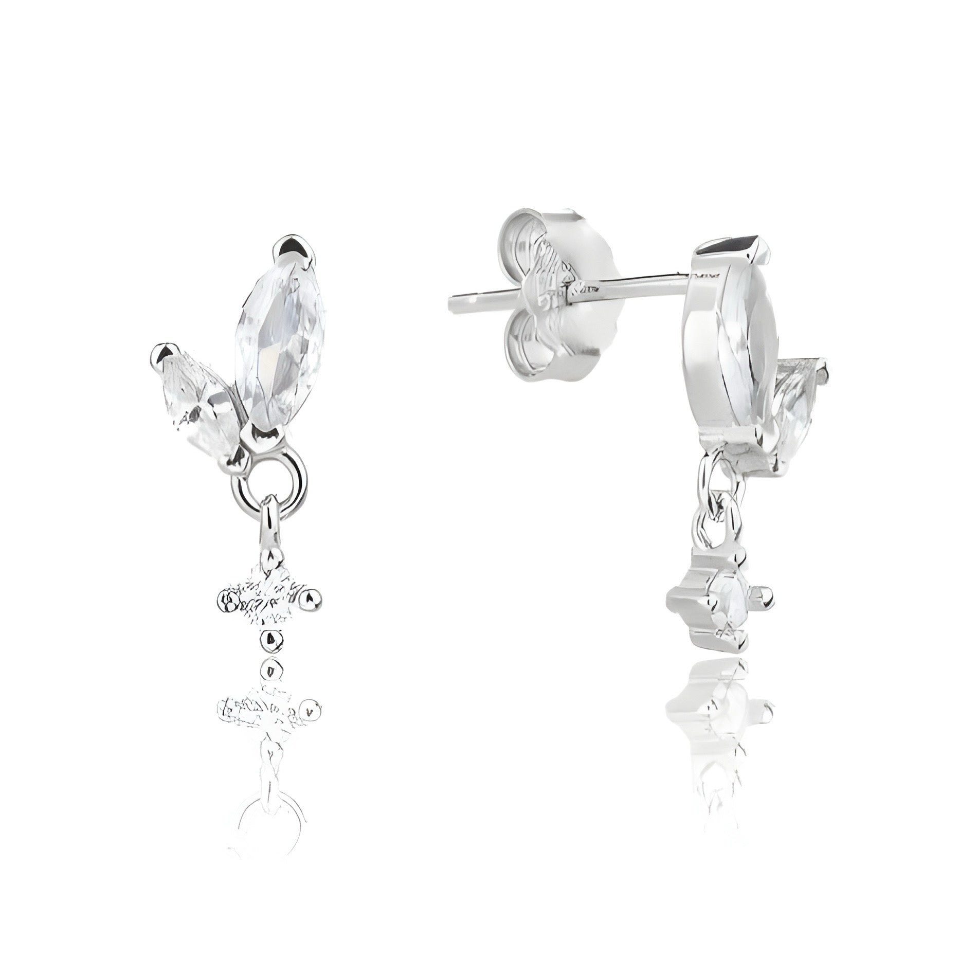 עגילי טיפות צמודים נופלים כסף 925