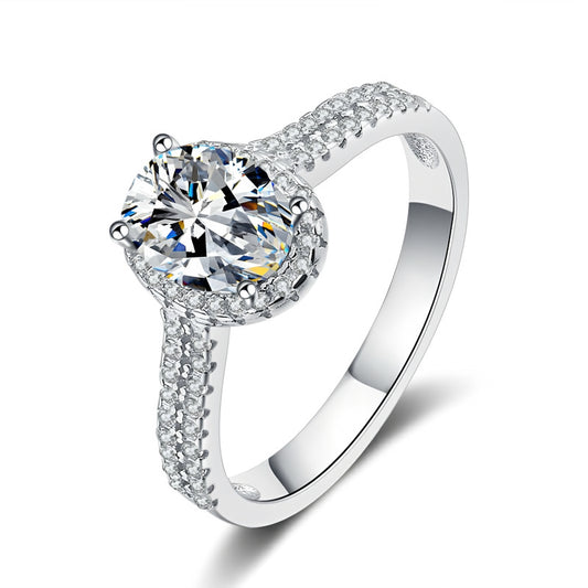 טבעת קוקטייל משובצת כסף 925