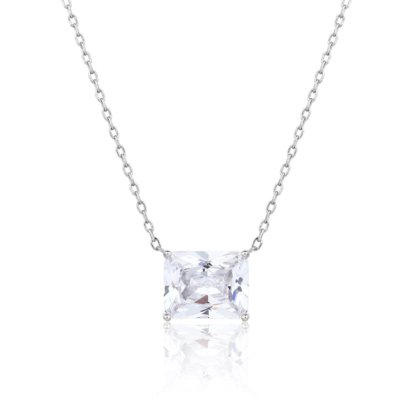 שרשרת תליון אבן מלבנית כסף 925