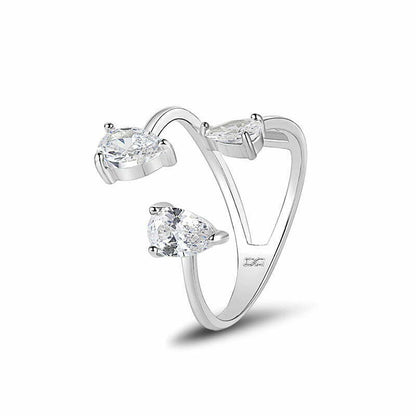 טבעת שלוש אבנים כסף 925 !BLING IT ON