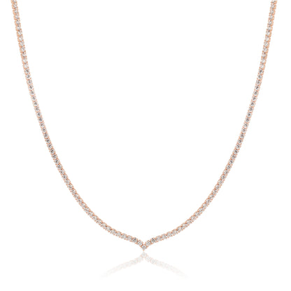 שרשרת טניס V כסף 925 זהב אדום !BLING IT ON